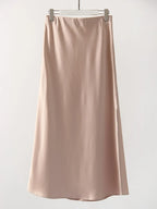 MiuKoMiYa Long Satin Skirt - ATSProducts