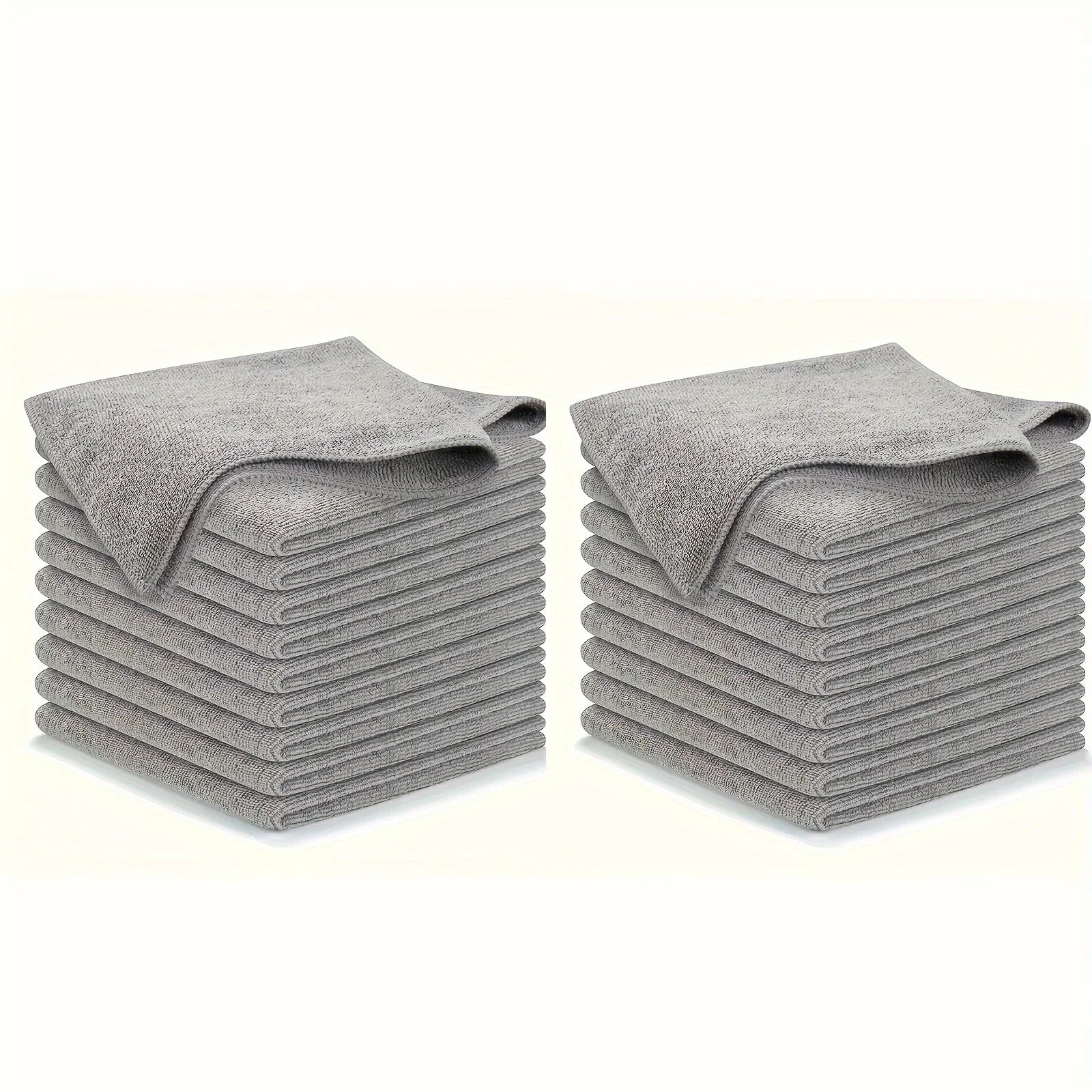 5/10/20pcs Kitchen Towel, Ultra-fine Fiber Light Gray Cleaning Cloth Set - ATSProducts