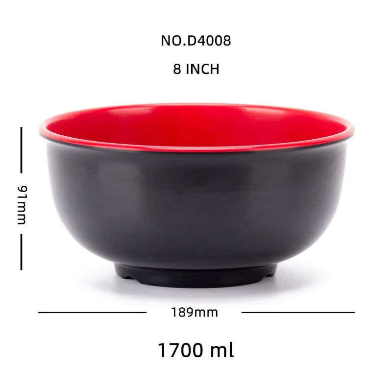 Black Red Melamine Bowls - ATSProducts