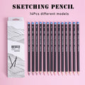 14 PCS/SET 4H-14B Wooden Lead Pencils Set - ATSProducts