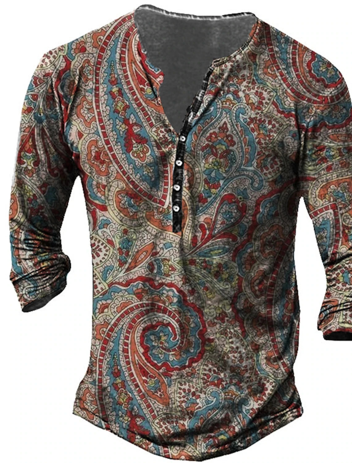3D Design Button-Up V-Neck Shirt - ATSProducts
