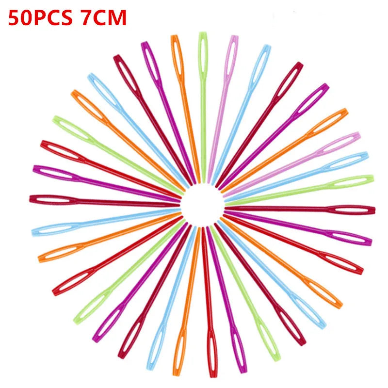 QervFlo 50pcs 7cm 9cm 15cm Plastic Knitting Needles - ATSProducts