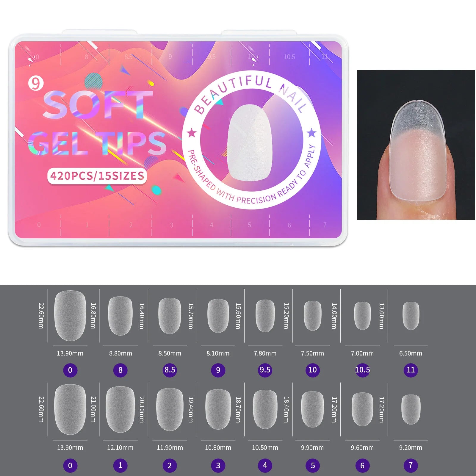 420pcs/box Frosted False Nails