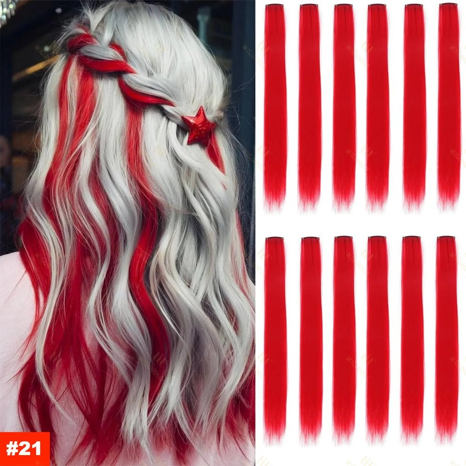 Xbuyit Colored Party Highlights Clip in HairExtension - ATSProducts