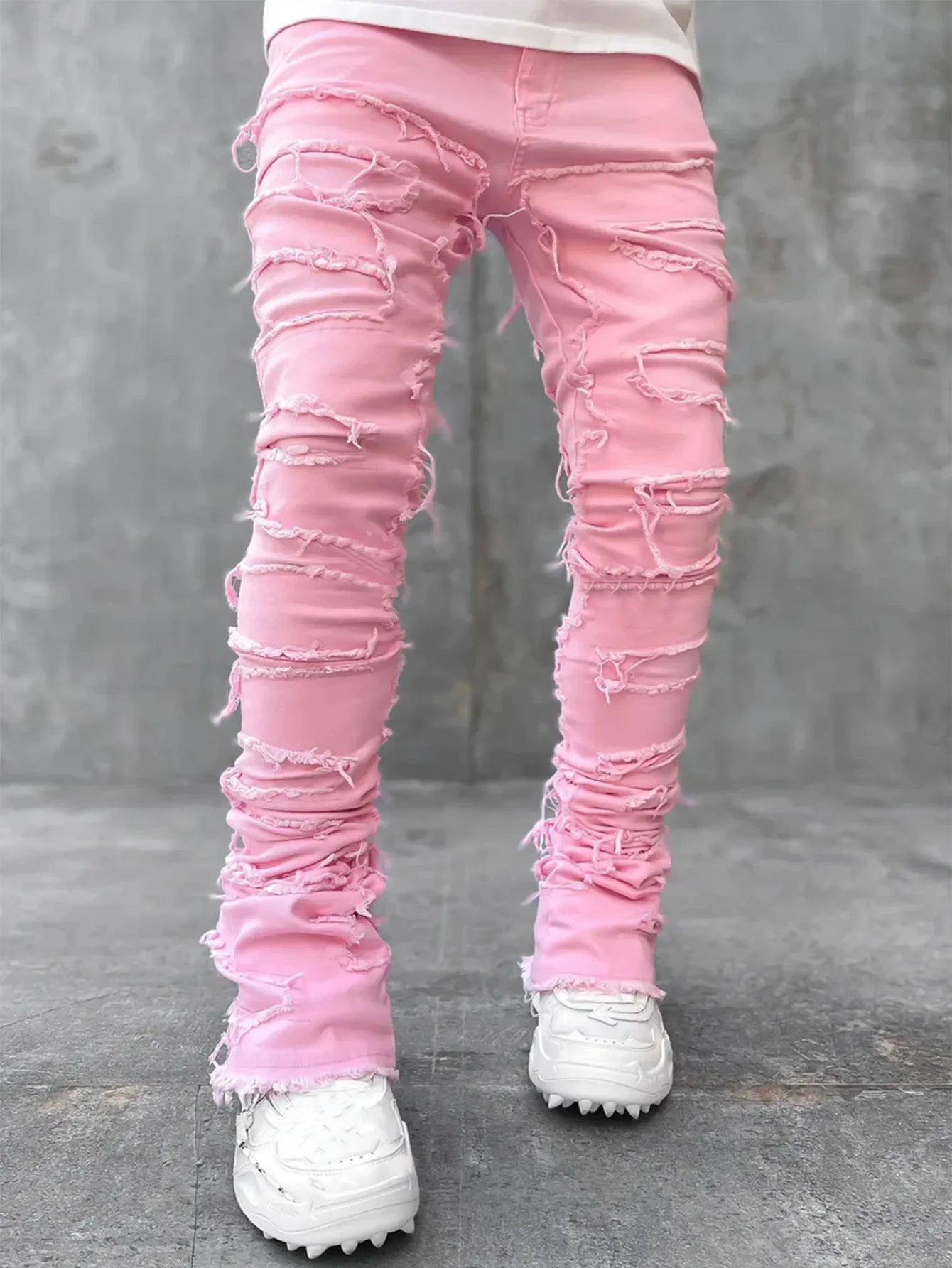 Men's Ripped Distressed Slim Fit Jeans - ATSProducts