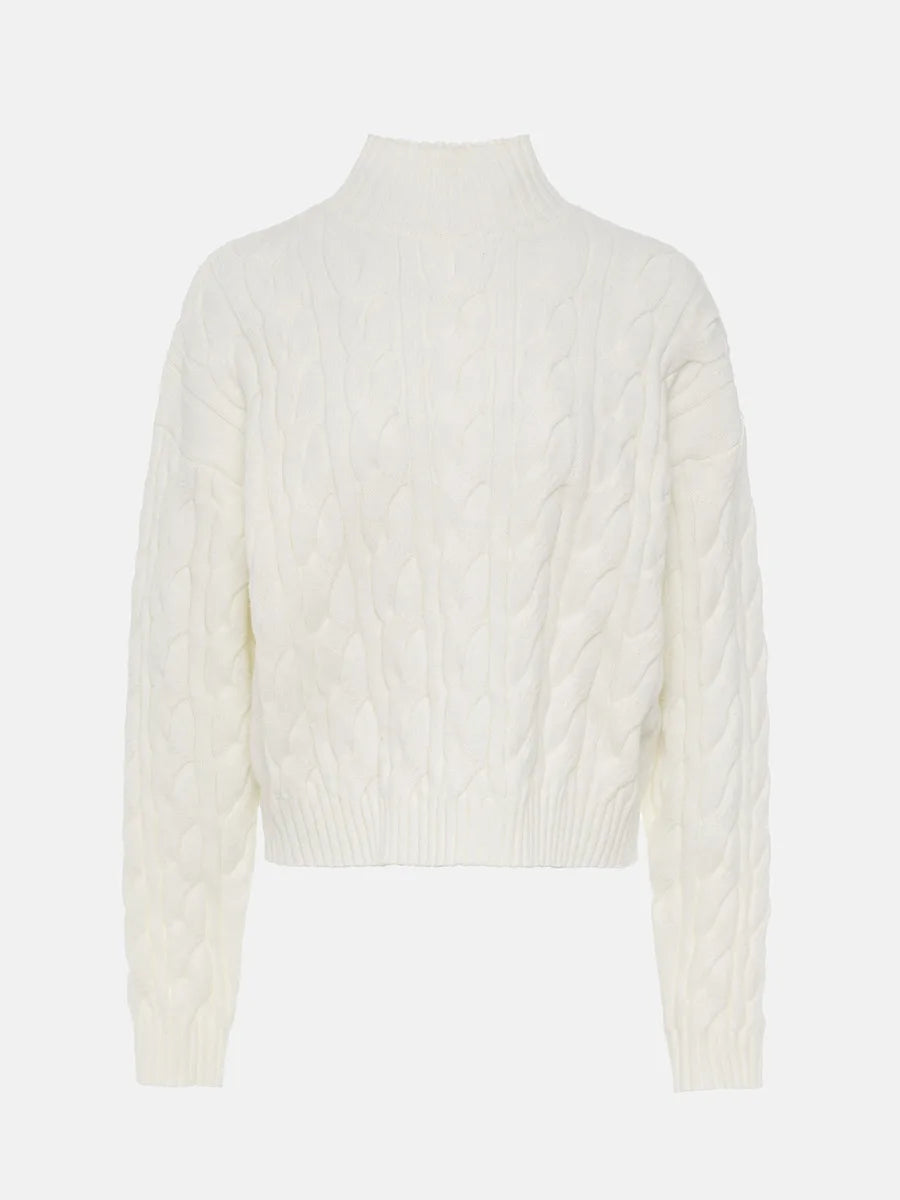 Blubelle Turtleneck Cable Knit Sweater - ATSProducts