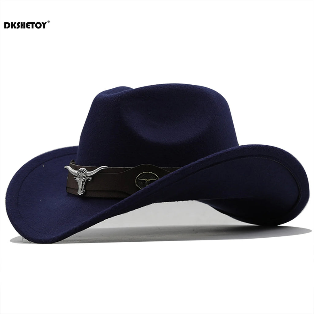 DKShetoy Wide Brim Cowboy Hat With Longhorn Belt - ATSProducts