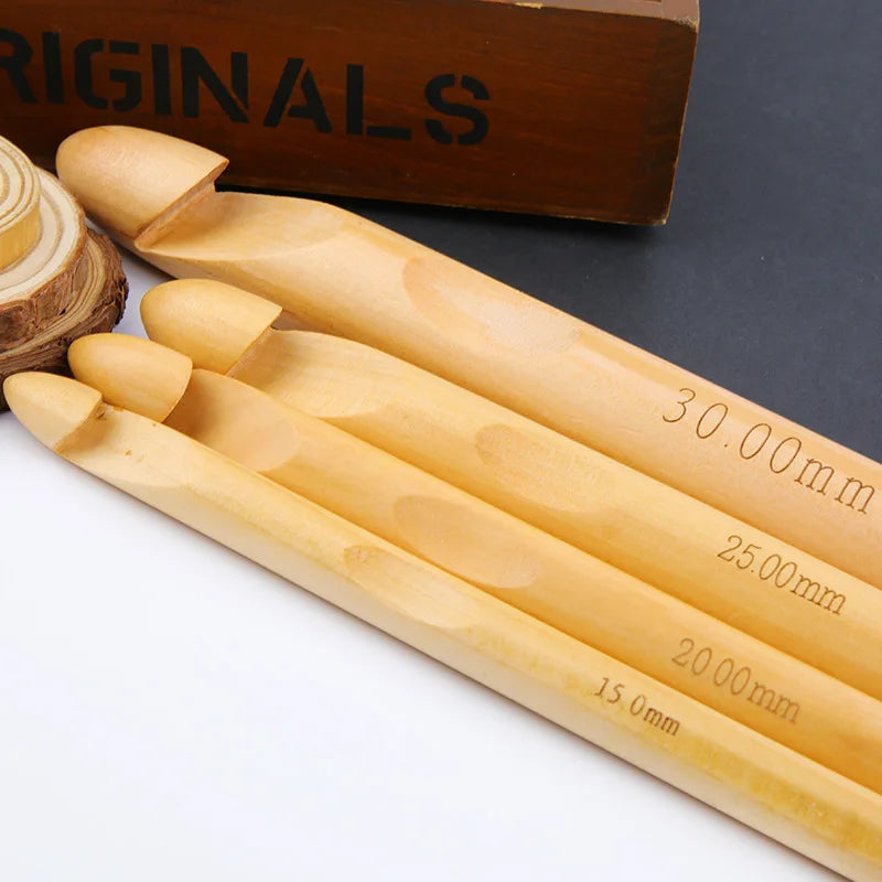 15/20/25/30 mm Wooden Crochet Hooks - ATSProducts