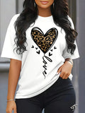 Leopard Print Love Heart T-Shirt - ATSProducts