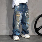 Bird Mountain Graffiti Baggy Jeans - ATSProducts