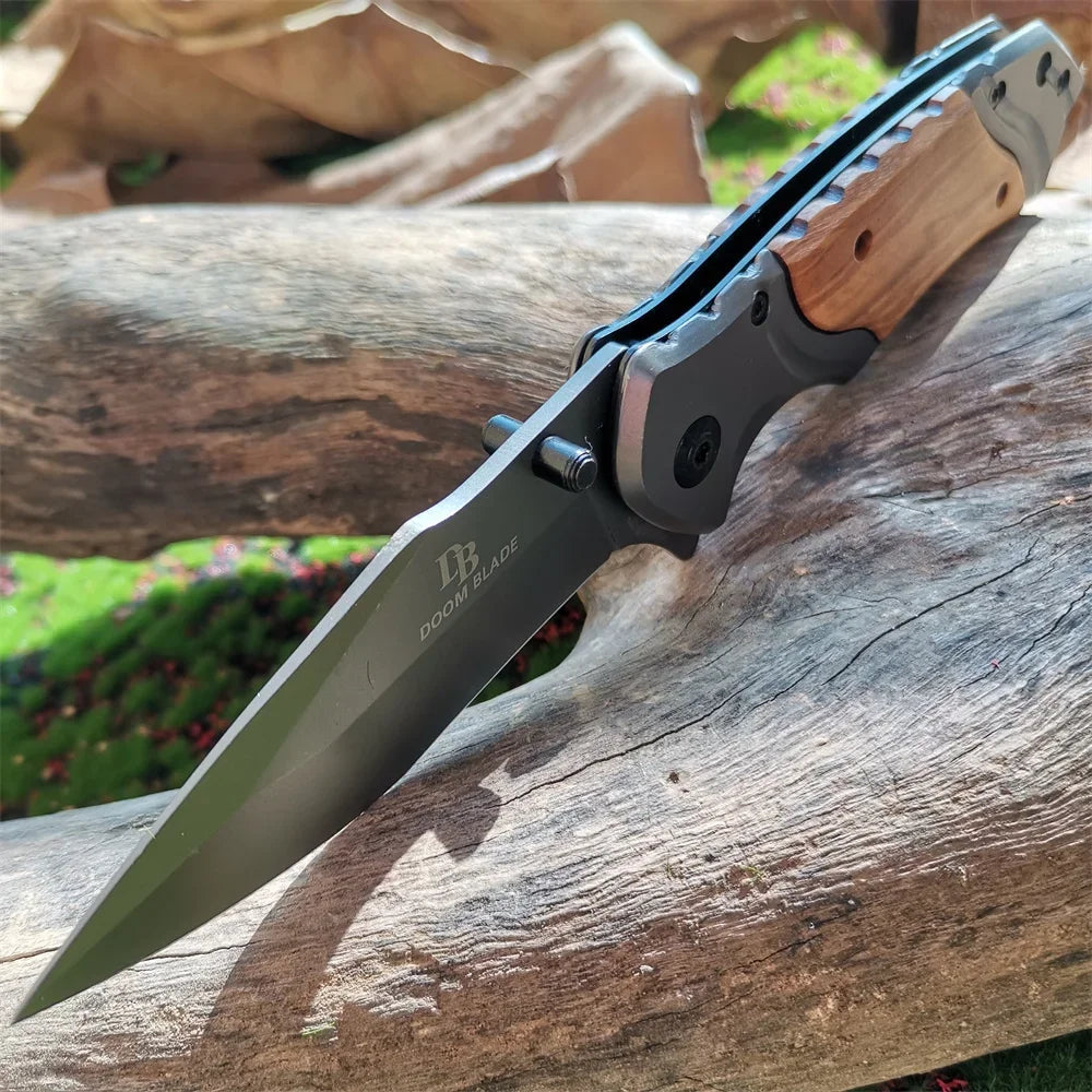 Folding Tactical Knife With Titanium-Plated Blade - ATSProducts
