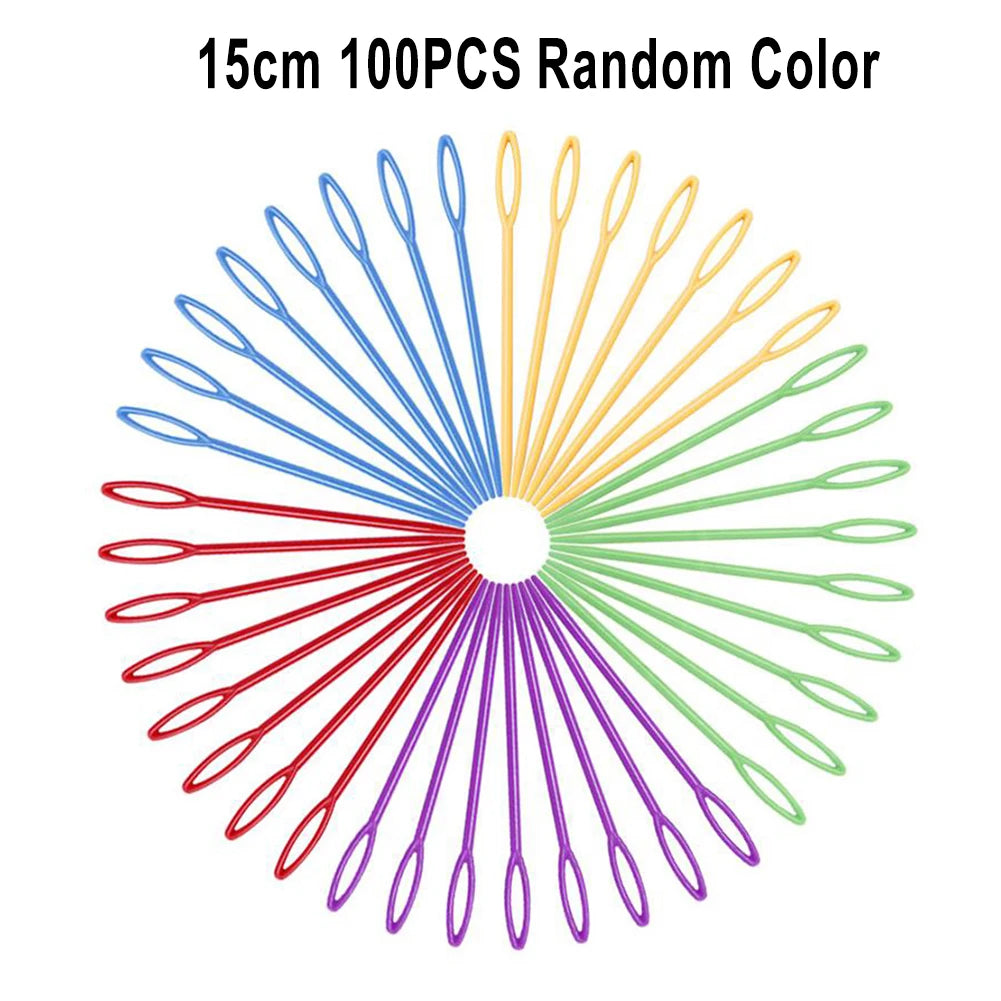 Vibratite 100PCS Mixed Color 5.5-15cm Plastic Knitting Needles - ATSProducts