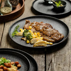Ceramics Plate Set Home Black Plates Dishes Japanese Style Dinnerware Set Kitchen Decoration Steak Western Food Breakfast Plates - ATSProducts