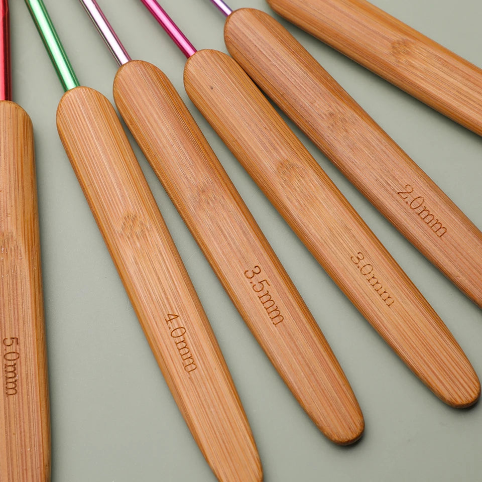 9Pcs Bamboo Crochet Hook Set - ATSProducts