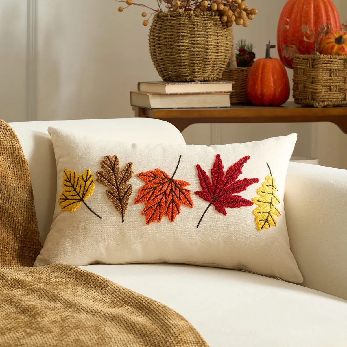 1PC Fall Maple Leaf Pumpkin Pillowcase - ATSProducts
