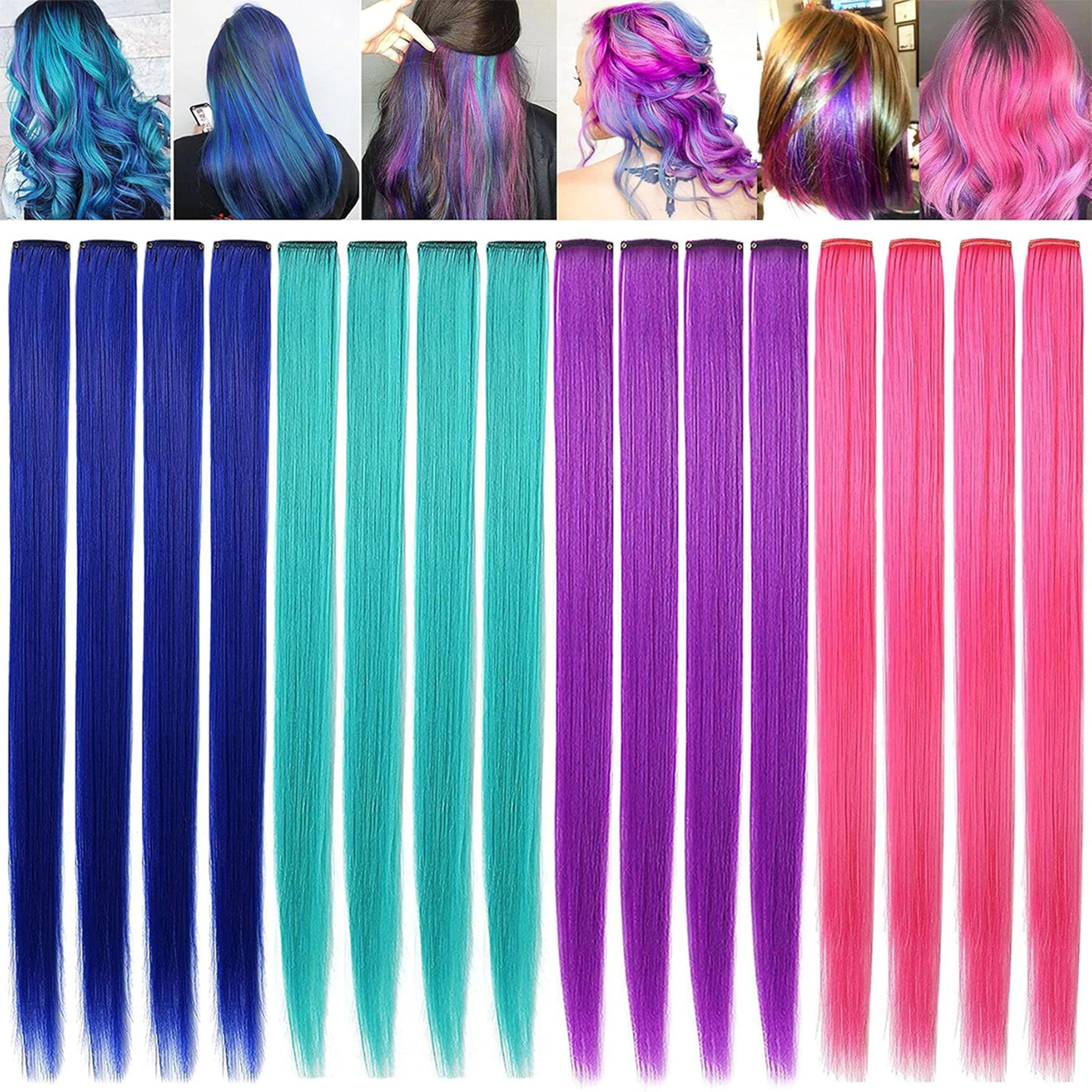 Xbuyit Colored Party Highlights Clip in HairExtension - ATSProducts