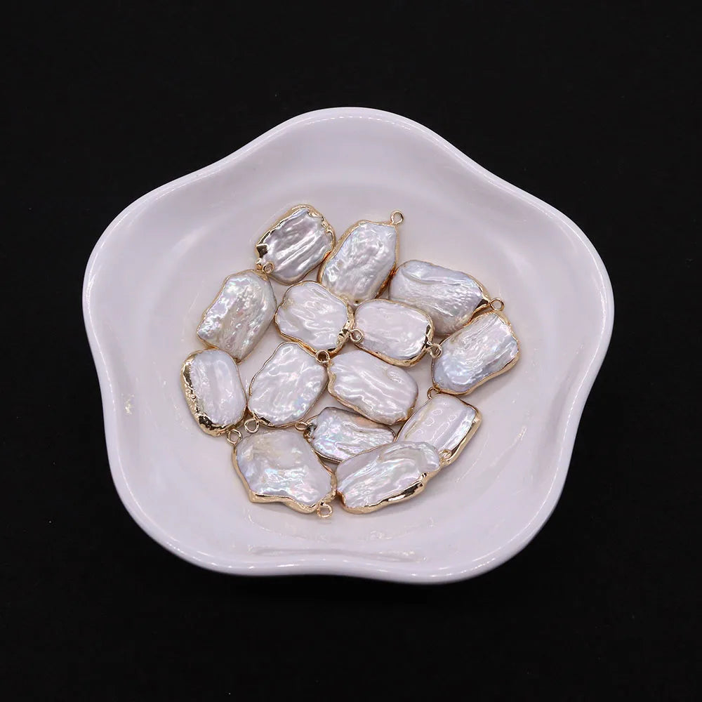 Large Square Natural Freshwater Pearl Pendants - ATSProducts