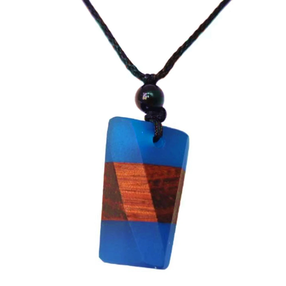 Miaiti Geometric Handcrafted Wood & Resin Pendant - ATSProducts