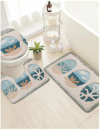 Fish and Wave Line Printed Pattern Bathroom Non Slip Mat - ATSProducts