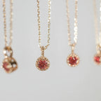 18K Gold Red Zircon Pendant Necklace - ATSProducts