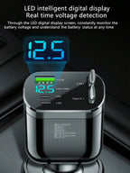 One-in-five Car Charger With Retractable cable, Built-In Retractable Cable