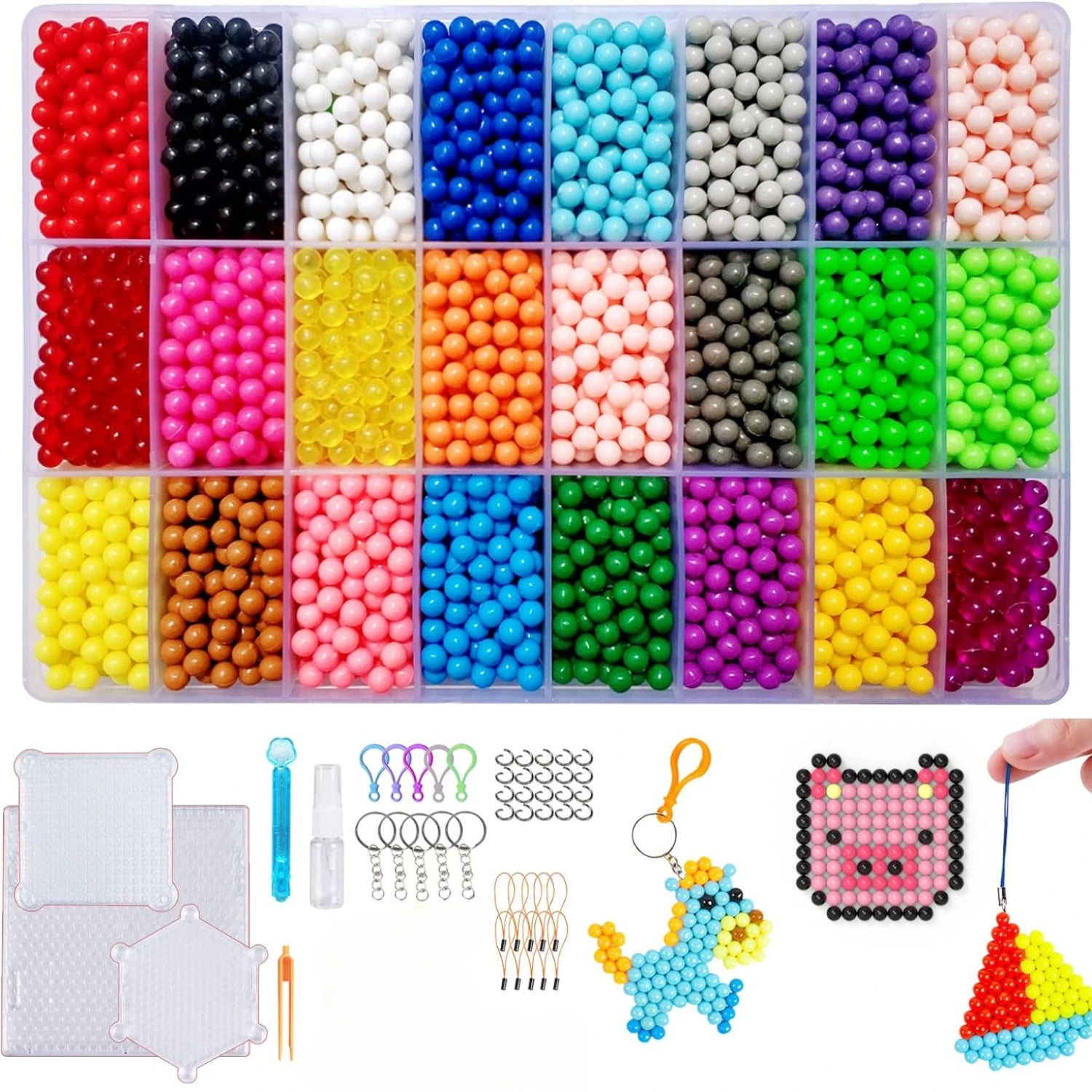 Non-Iron Magic Fuse Beads Kit 5mm 24 Colors 6000 Beads Creative Refill Set - ATSProducts
