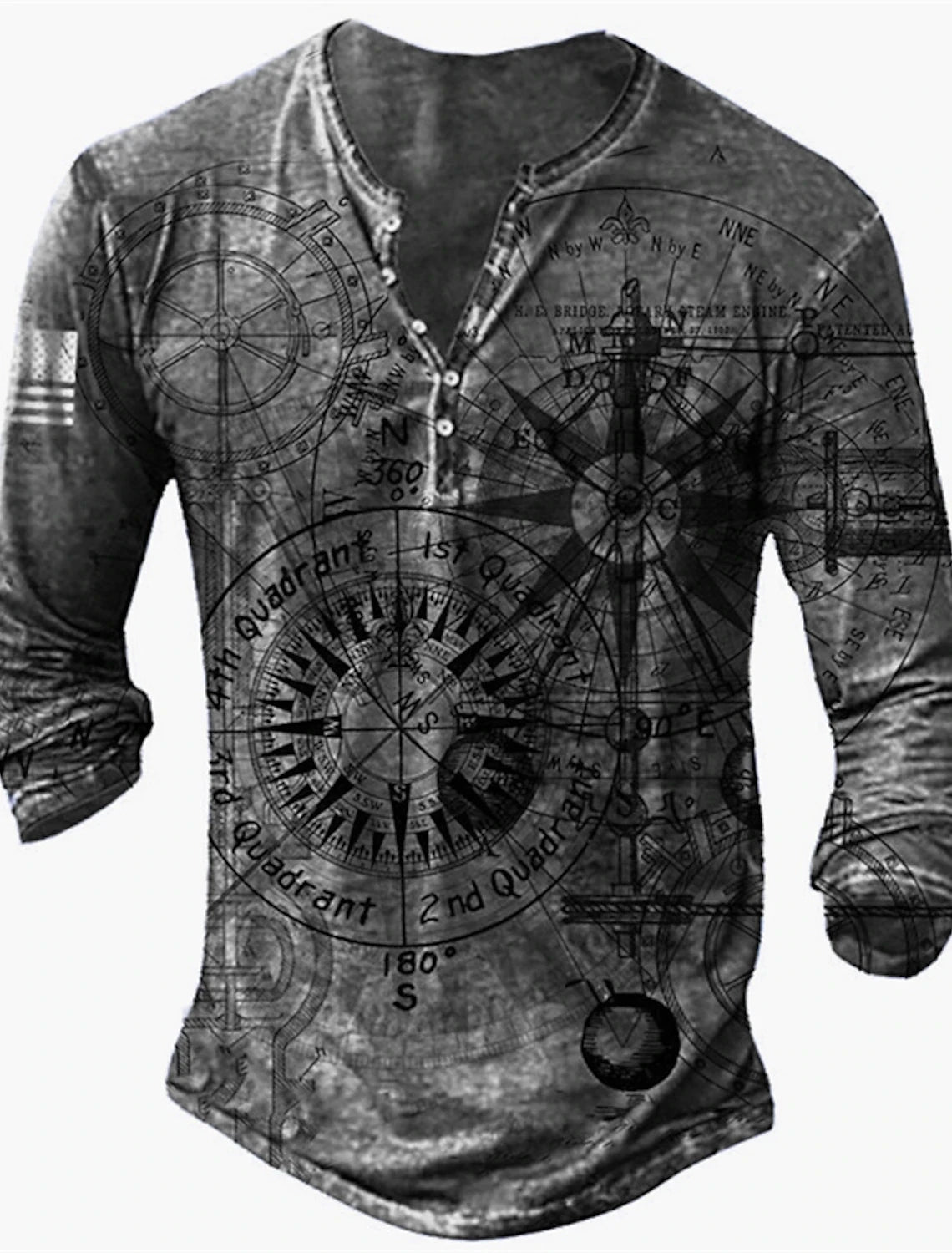 3D Design Button-Up V-Neck Shirt - ATSProducts