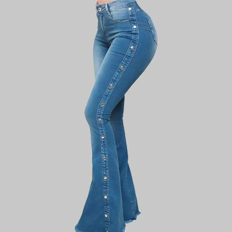 Women's High Waist Studded Jeans - ATSProducts
