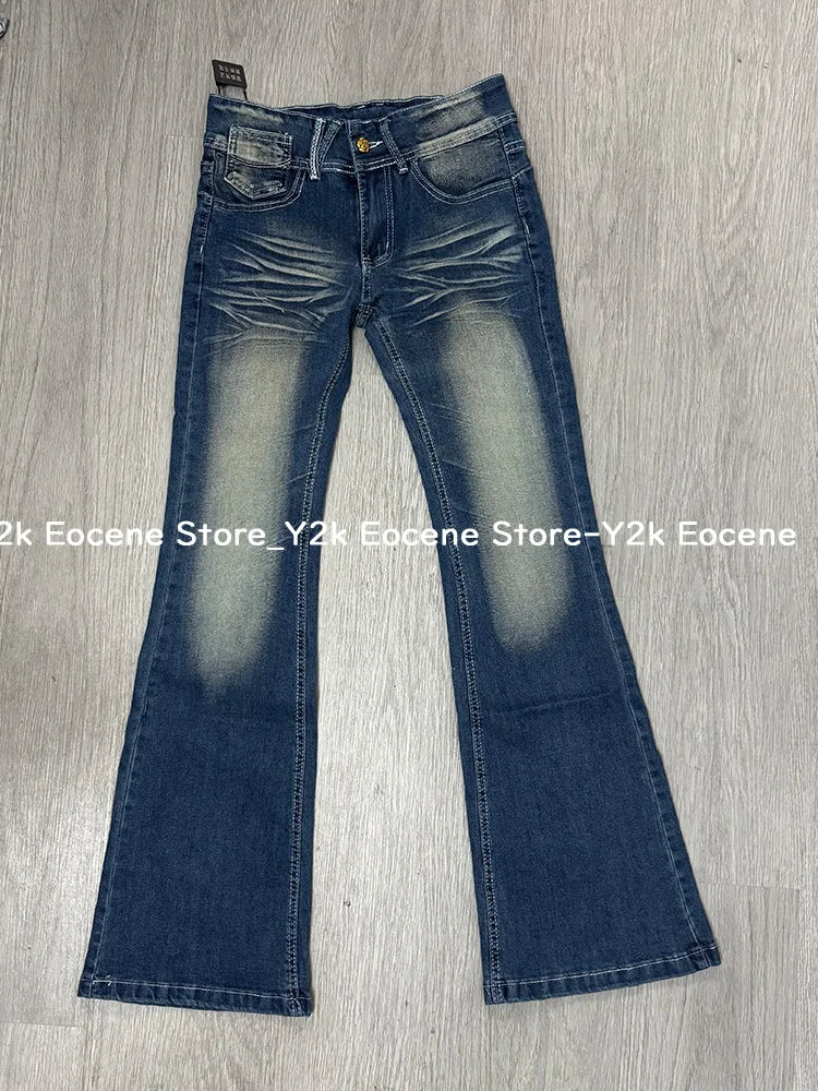 Zhuolin Wing Embroidered Low-Rise Jeans - ATSProducts