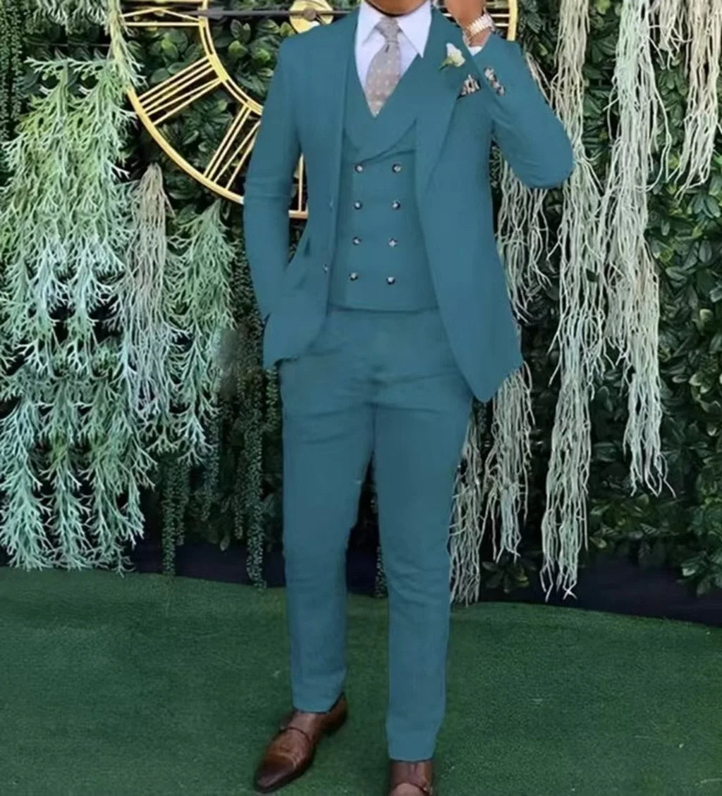 Men's Slim-Fit Three-Piece Suit - ATSProducts