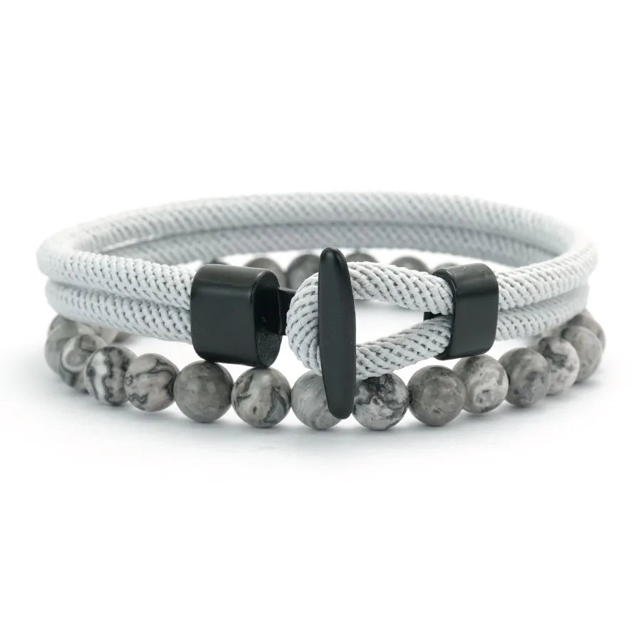 Diffone Classic 2Pc Rope and Beaded Bracelet - ATSProducts