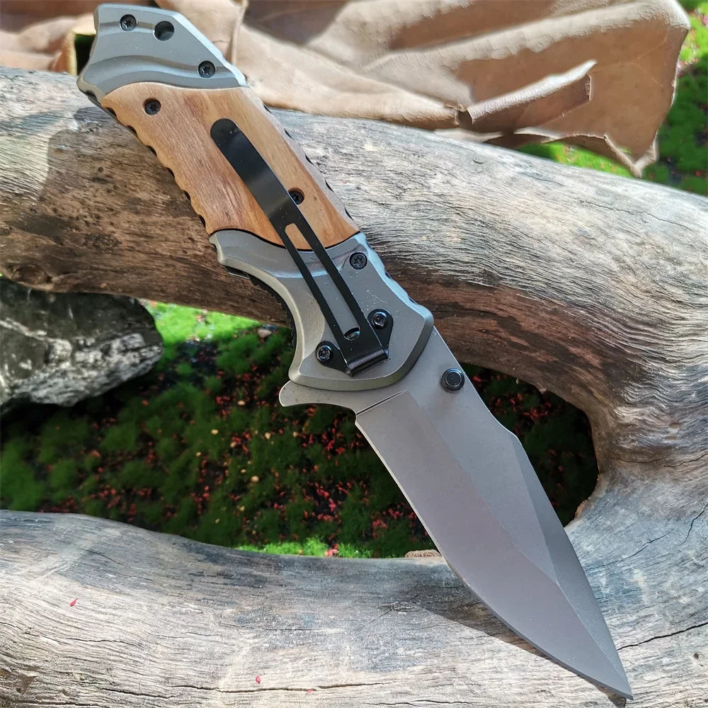 Folding Tactical Knife With Titanium-Plated Blade - ATSProducts