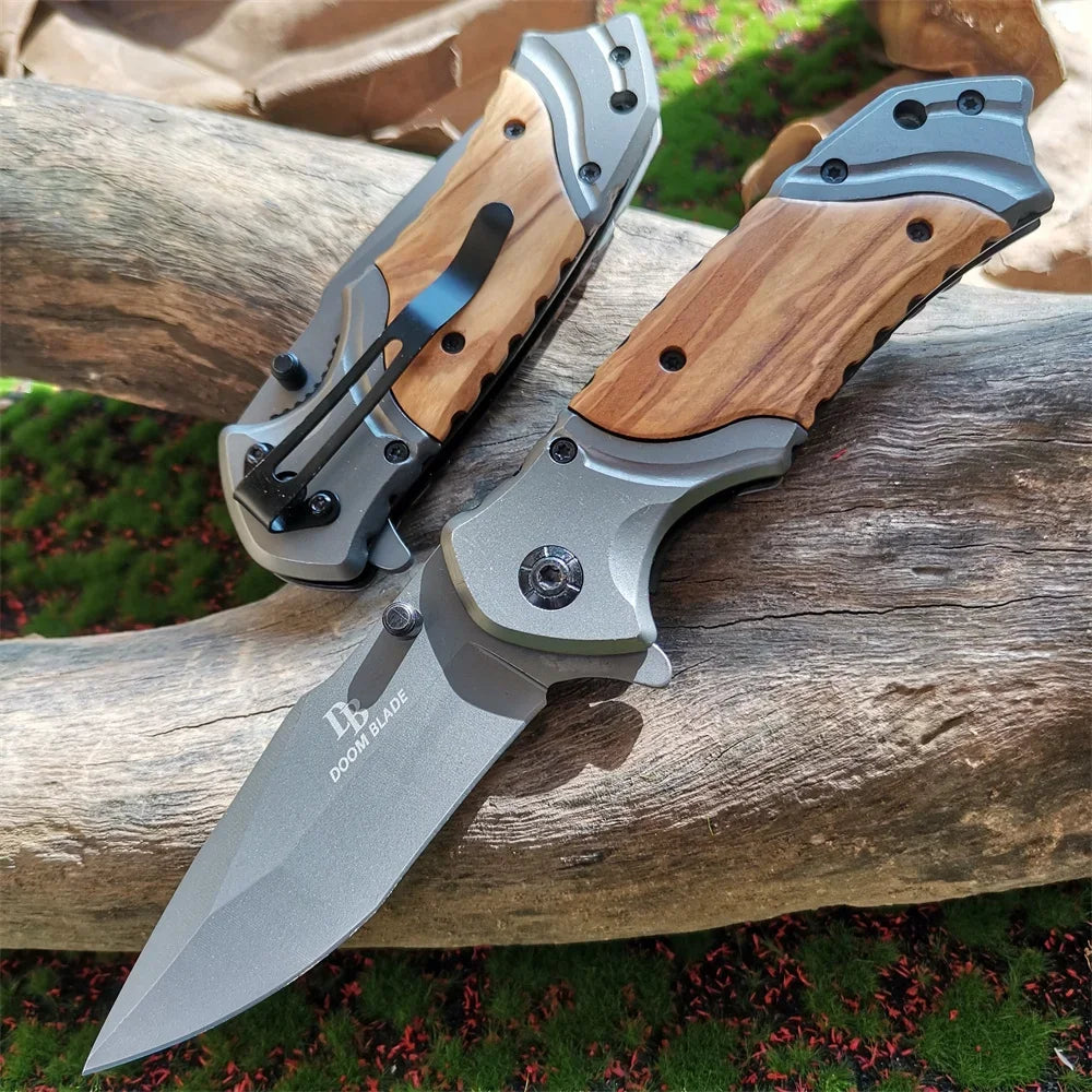 Folding Tactical Knife With Titanium-Plated Blade - ATSProducts