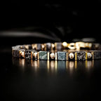 Black Tourmaline & Gold Geometric Handcrafted Bracelet - ATSProducts