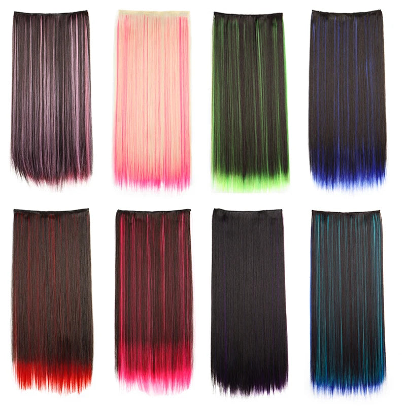 WIGSIN Synthetic 60cm 5Clip Long Straight Hair Extension - ATSProducts