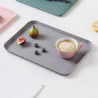 Restaurant Plastic Serving Tray Home Tea Fruit Dessert Tray Anti-Slip Resistant Food Cooking Storage Tray Kitchen Organizer - ATSProducts