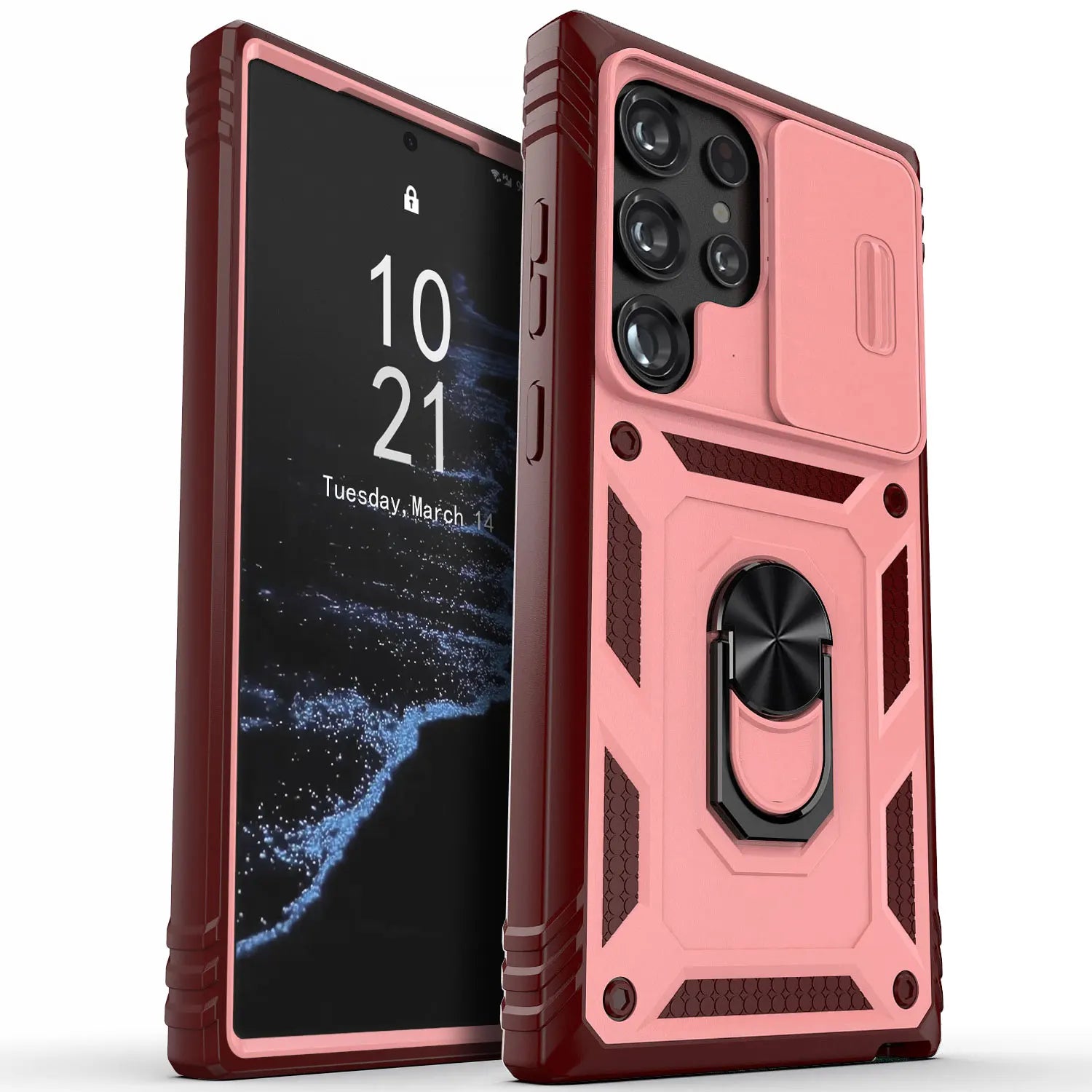 Phone Case Hybrid Ring Kickstand Hard Shockproof Cover - ATSProducts