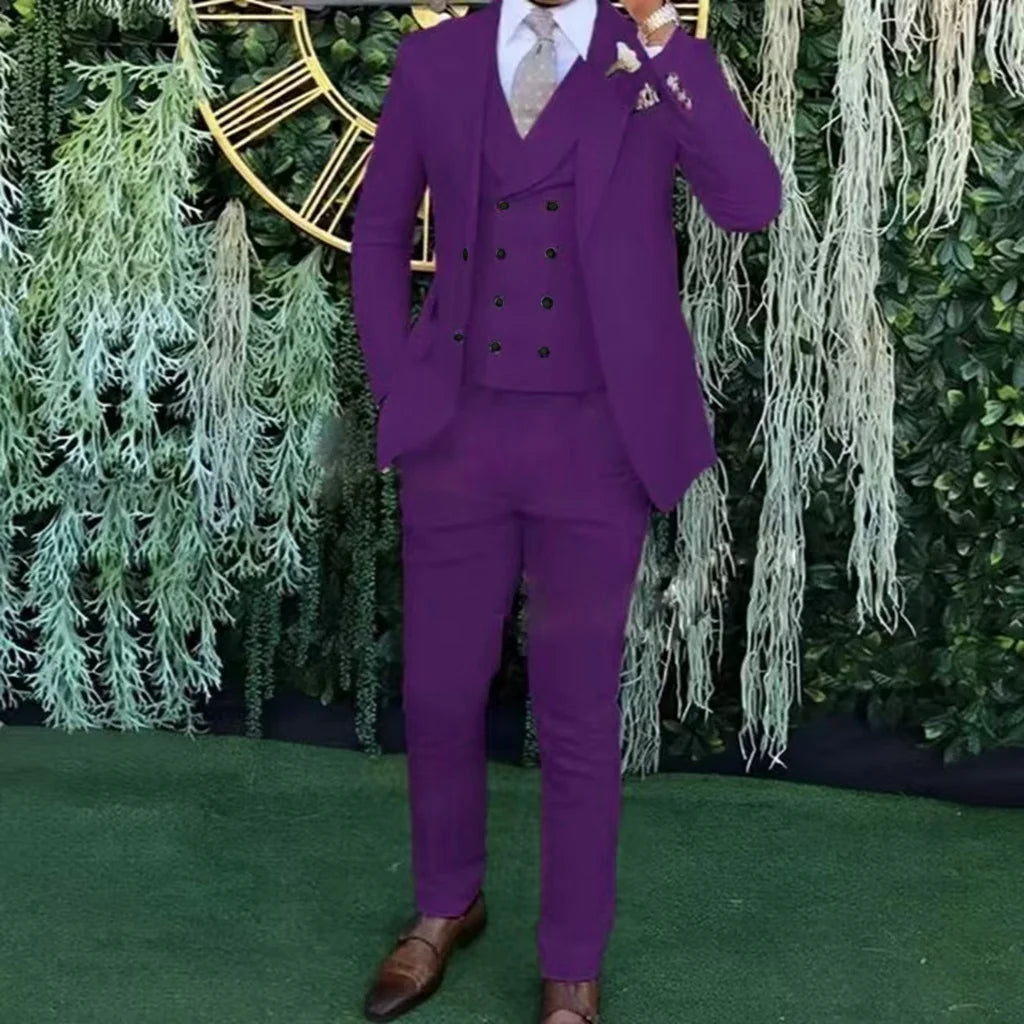 Men's Slim-Fit Three-Piece Suit - ATSProducts