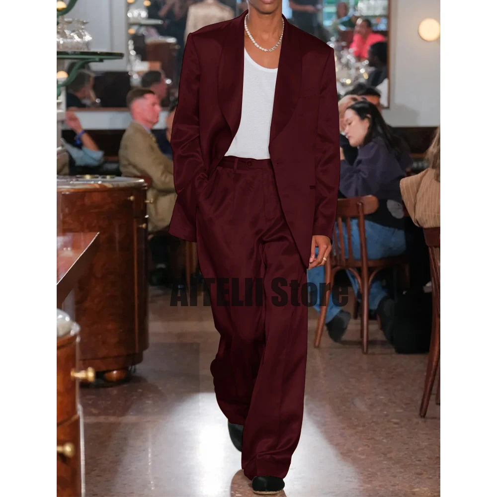 Satin Two-piece Suit - ATSProducts