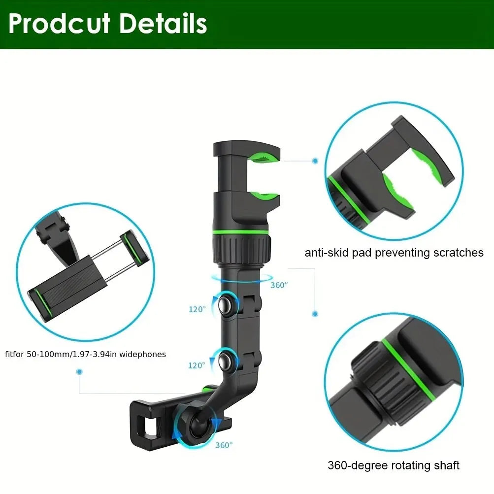 LRBH 360° Rearview Mirror Phone Holder 360°