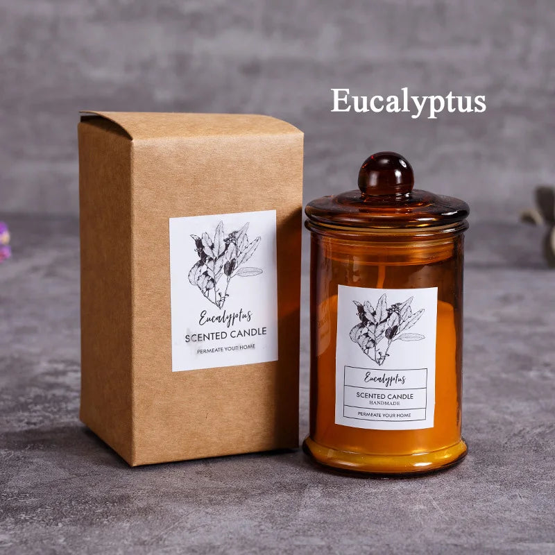 Vintage Glass Jar Scented Candle Essential Oils - ATSProducts