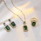 4PCS Sets Exquisite Quadrate Rhinestone  Jewelry Set - ATSProducts