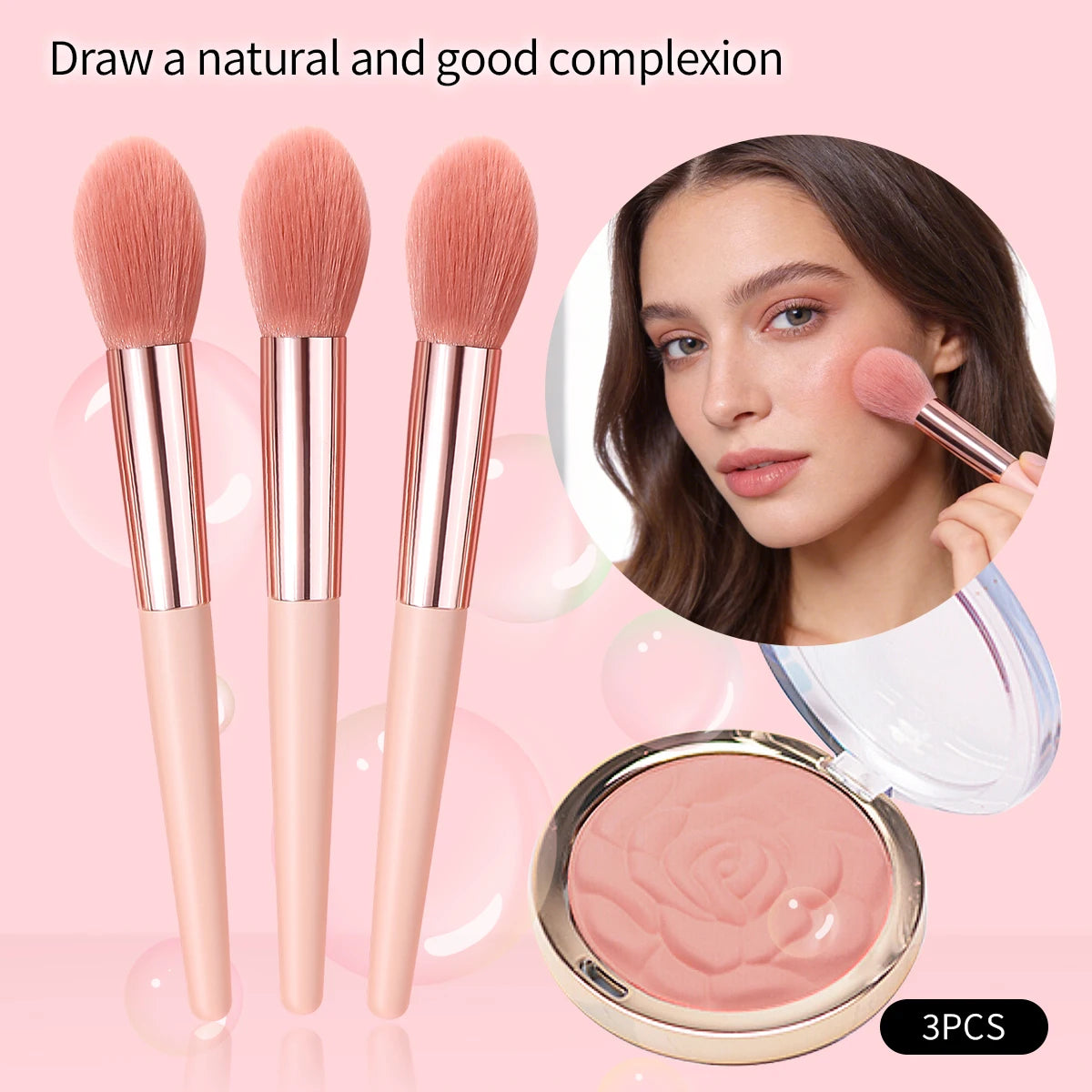 Kosshow 3 Pc soft fiber makeup brushes