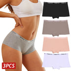 Women Cotton Panties 3PC/Set Soft Boyshort - ATSProducts