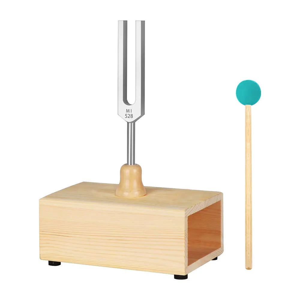 432Hz / 528Hz Chakra Tuning Fork with Resonant Box and Mallet - ATSProducts
