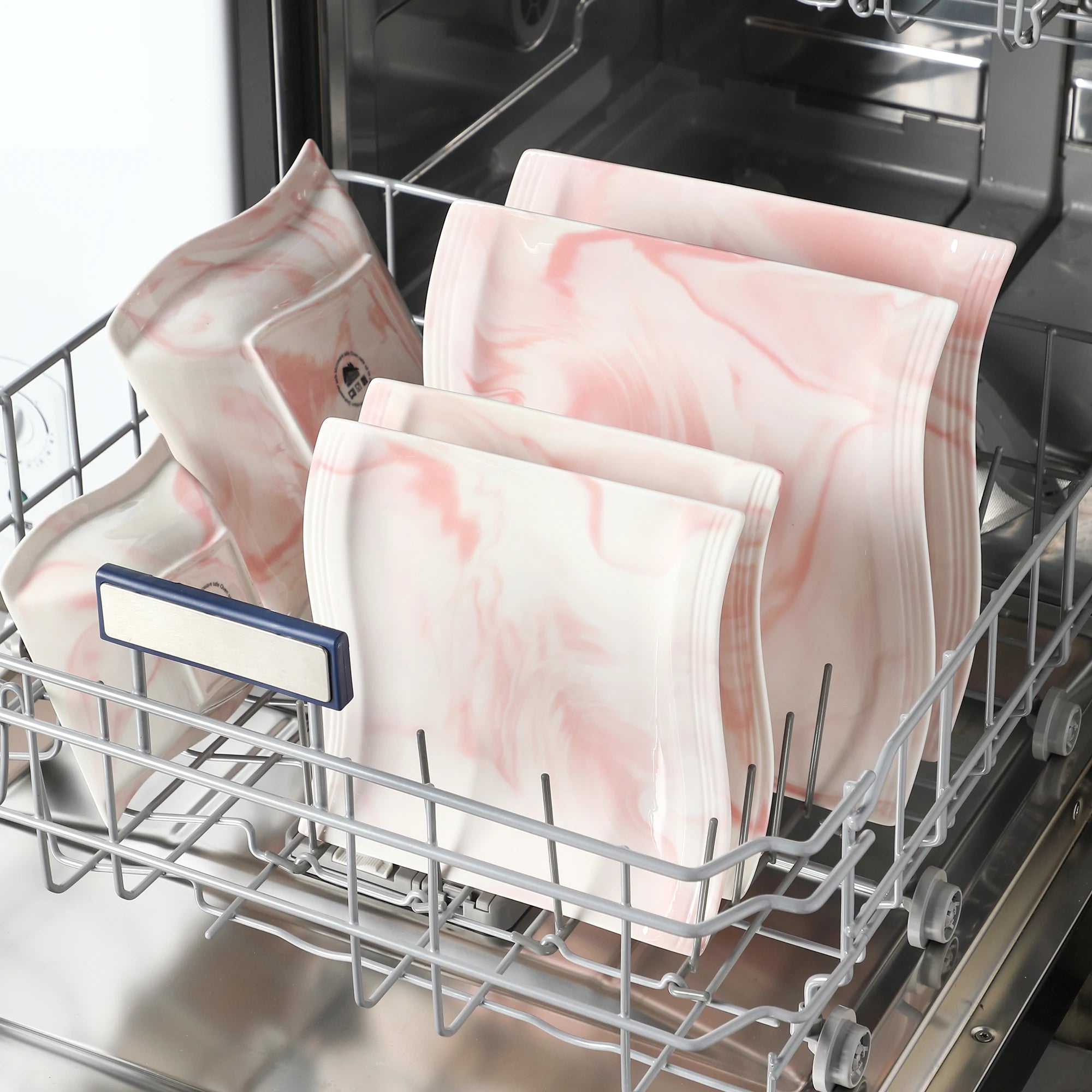 Malacasa 26 PC Nordic European Marble Pink Porcelain Tableware Set - ATSProducts