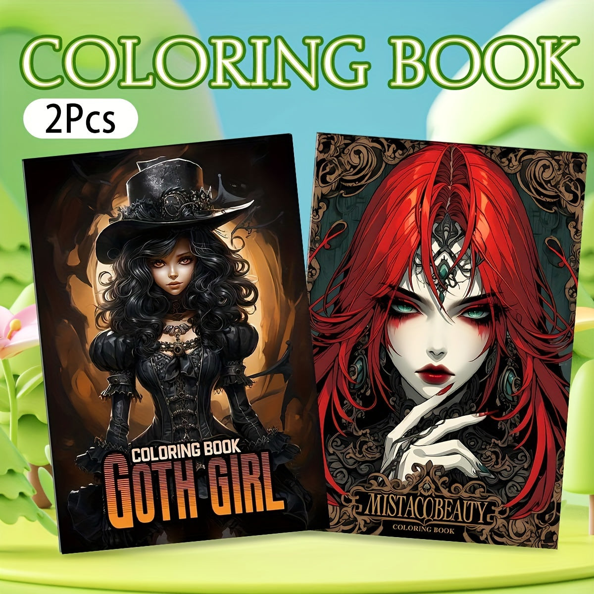 2pcs, Goth Girl Coloring Books - ATSProducts