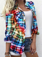 Colorful Plaid Print Shirt - ATSProducts