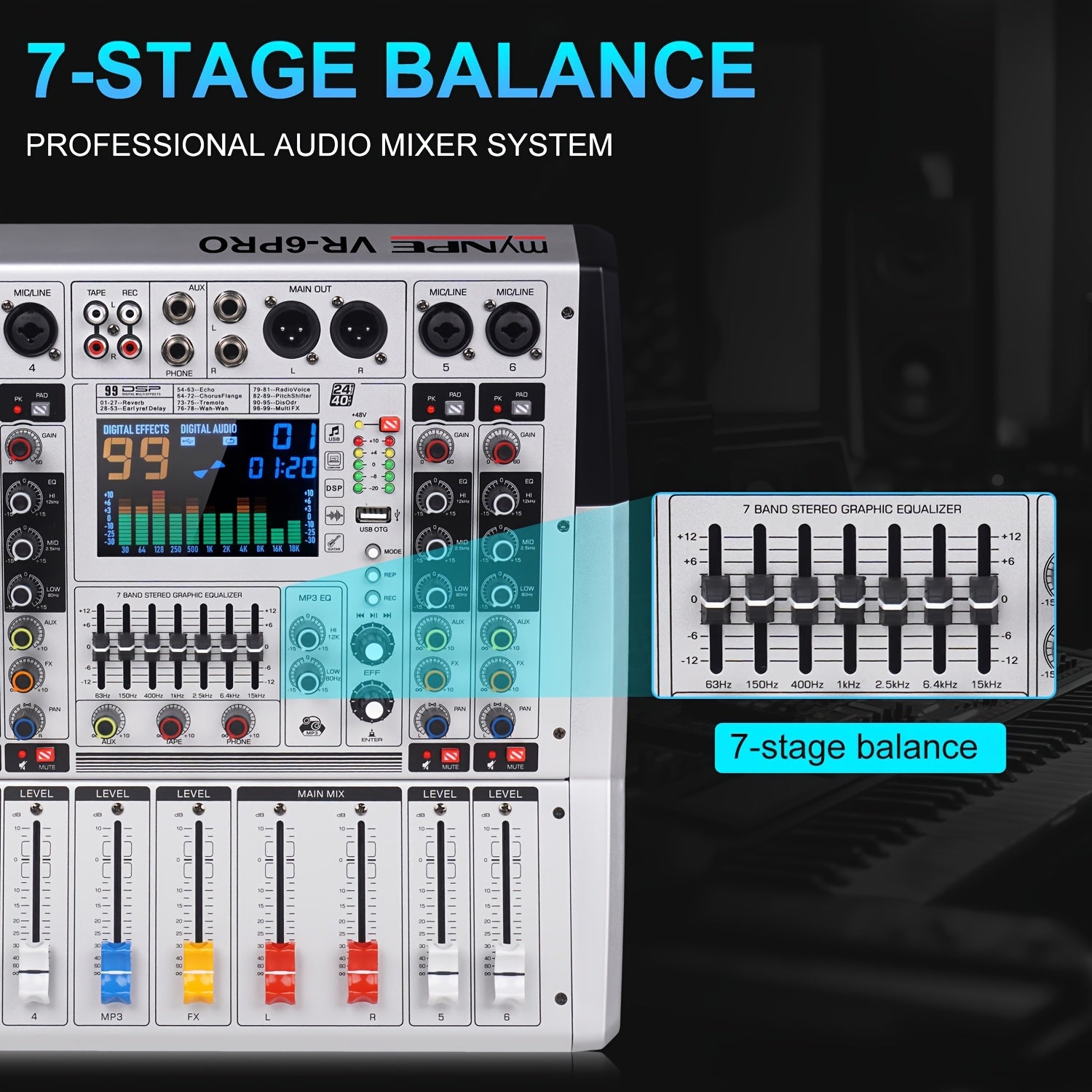 YamnWeo VR-6 550W High-Power Stereo Mixer - ATSProducts