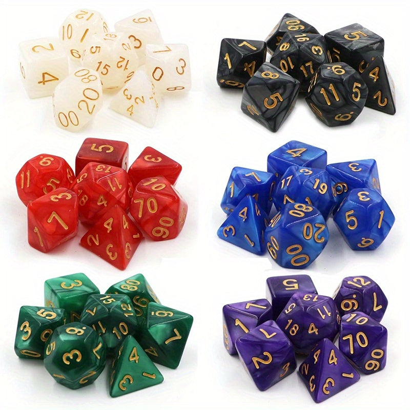 42-Piece Vibrant Polyhedral Dice Set - 6 Colors - ATSProducts
